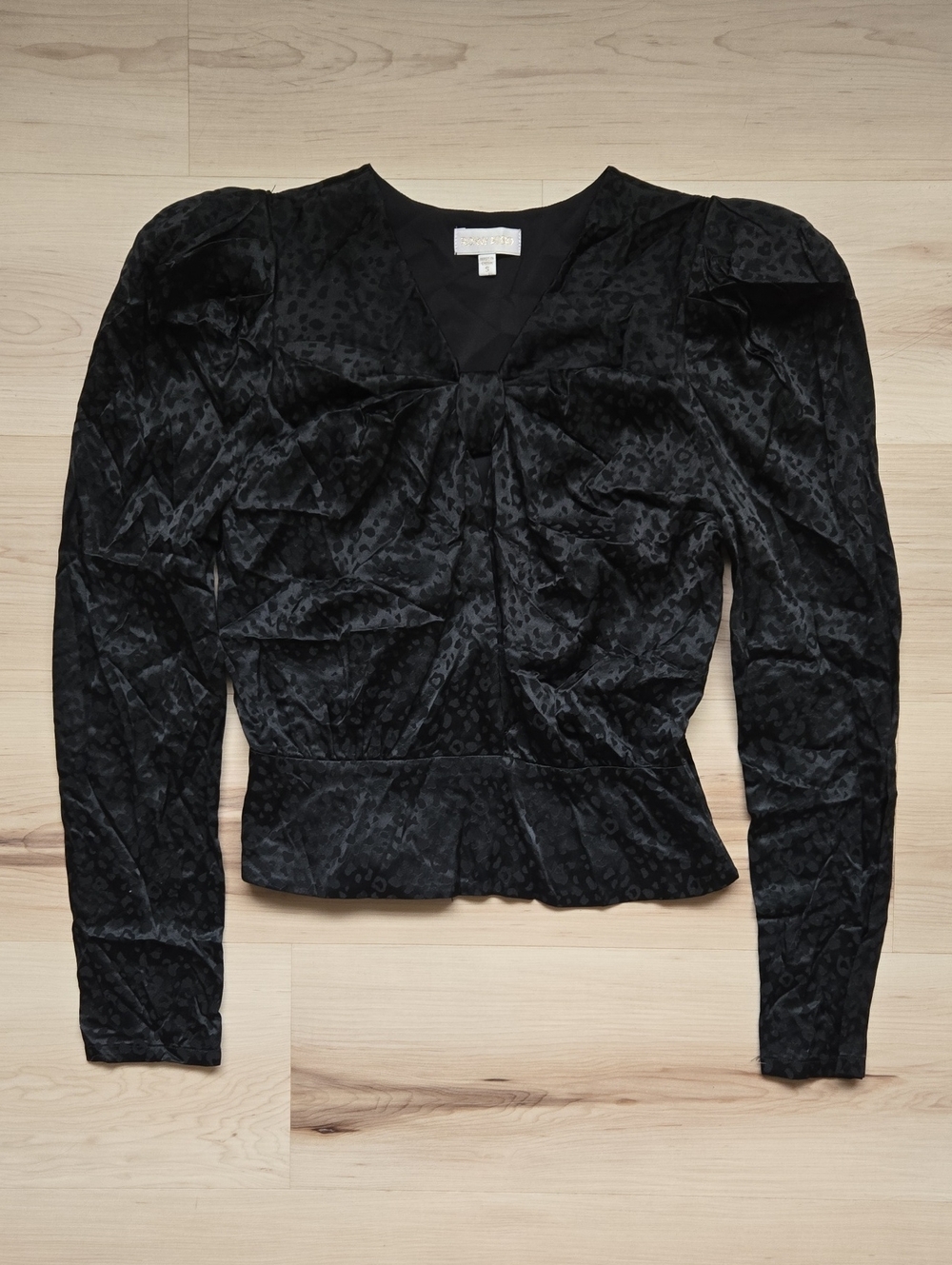Ronny Kobo Silk Blouse, Black, Size Small
